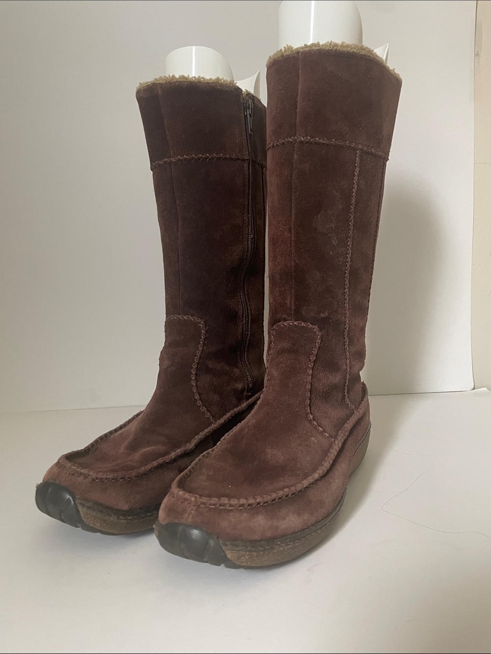 Timberland Brown Suede Shearling Tall Winter Boots Women’s 7.5W